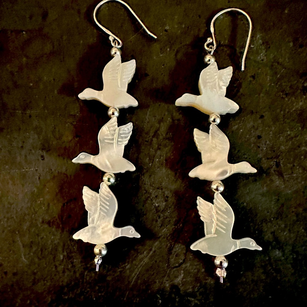 Habd Crafted “One of a Kind” Mother of Pearl & Sterling Silver Earrings